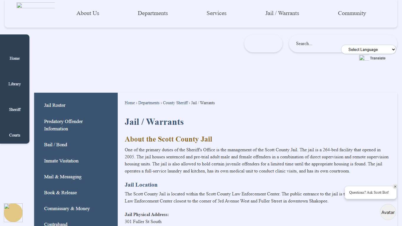 Jail / Warrants Scott County, MN
